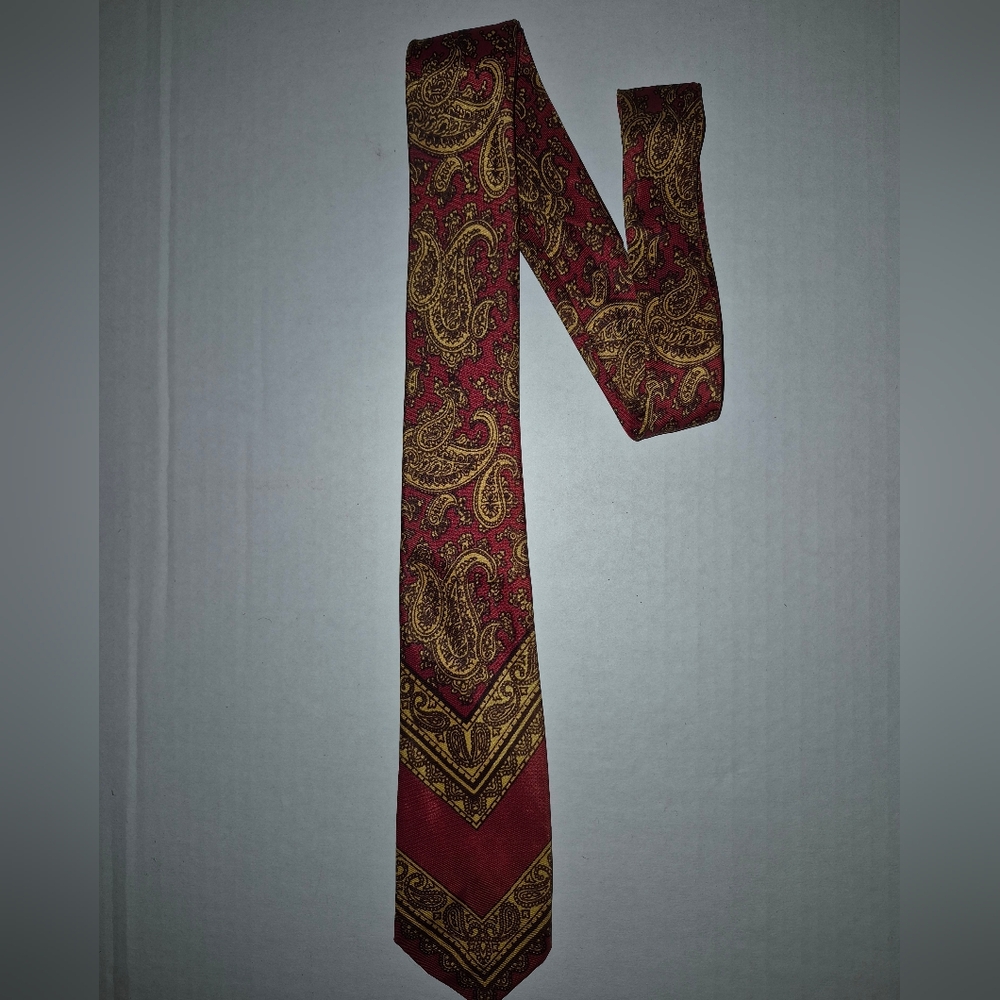 Elegant Vintage Haband Paisley Red and Gold Men's Tie
